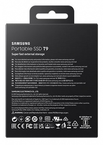 Cietais disks External SSD|SAMSUNG|T9|2TB|USB 3.2|Write speed 1950 MBytes/sec|Read speed 2000 MBytes/sec|MU-PG2T0B/EU MU-PG2T0B/EU