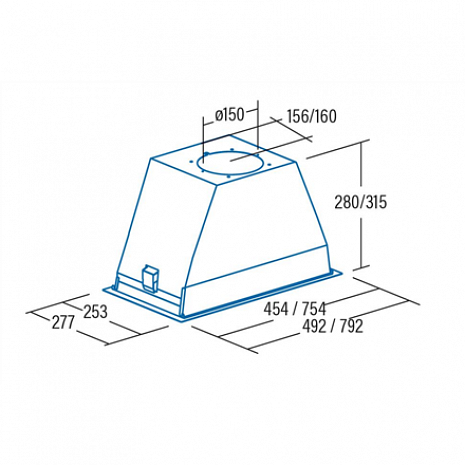 Tvaika nosūcējs GL 75 X/C Canopy 02131305