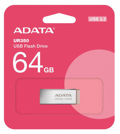 USB zibatmiņa MEMORY DRIVE FLASH USB3.2 64GB/BROWN UR350-64G-RSR/BG ADATA UR350-64G-RSR/BG