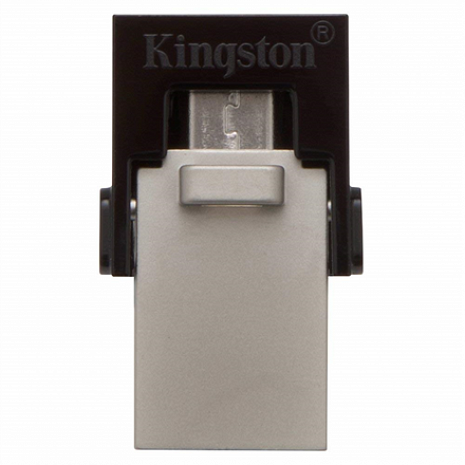 USB zibatmiņa DataTraveler microDuo 64 GB, USB 3.0, microUSB, Metal/Black DTDUO3/64GB