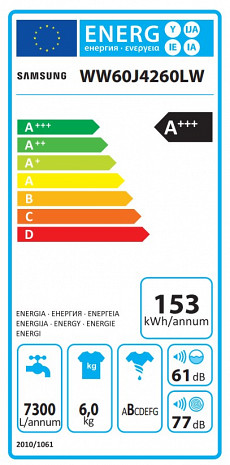 Veļas mašīna  WW60J4260LW1LE