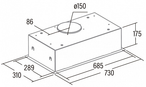 Tvaika nosūcējs GCB 73 X Canopy 02031300