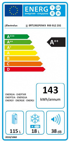 Ledusskapis  ERT1502FOW3