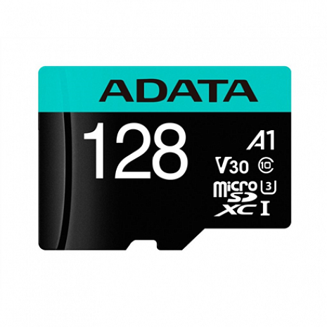 Atmiņas karte ADATA Premier Pro UHS-I U3 128 GB, micro SDXC, Flash memory class 10, with Adapter AUSDX128GUI3V30SA2-RA1