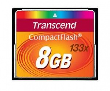 Карта памяти MEMORY COMPACT FLASH 8GB/133X TS8GCF133 TRANSCEND TS8GCF133
