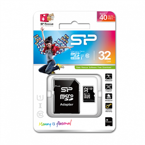 Atmiņas karte Silicon Power 32 GB, MicroSDHC, Flash memory class 10, SD adapter SP032GBSTH010V10SP
