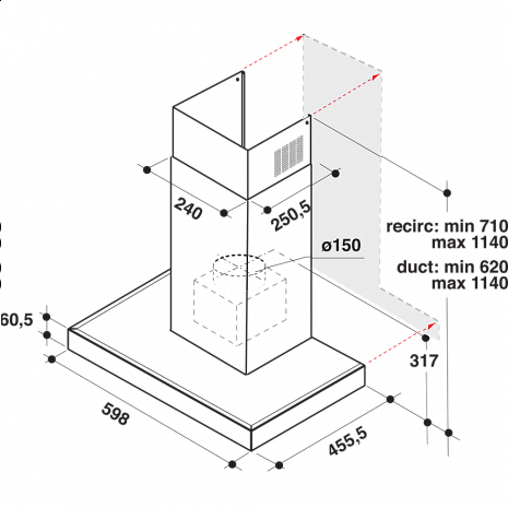 Вытяжка  WHBS 62F LT K/1