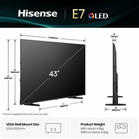 QLED Televizors  43E7Q