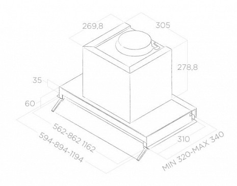 Вытяжка  BOXIN LX/BL MAT/A/60