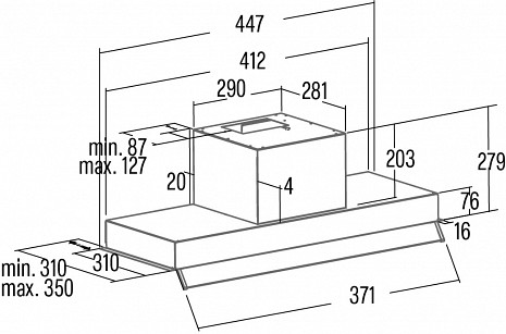Tvaika nosūcējs ARMONIA 45 X 02184309