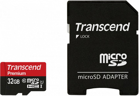 Карта памяти MEMORY MICRO SDHC 32GB W/ADAPT/CLASS10 TS32GUSDU1 TRANSCEND TS32GUSDU1