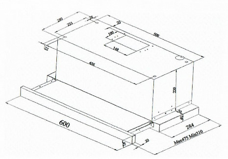 Tvaika nosūcējs  HB-1185GW