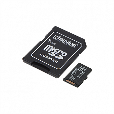 Карта памяти Kingston UHS-I 32 GB, microSDHC/SDXC Industrial Card, Flash memory class Class 10, UHS-I, U3, V30, A1, SD Adapter SDCIT2/32GB