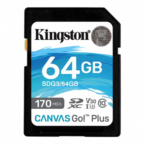 Карта памяти KINGSTON 64GB UHS-I SD Memory Card (Class 10) SDG3/64GB