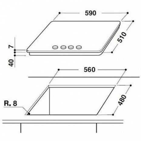 Поверхность плиты  AKT 6400WH