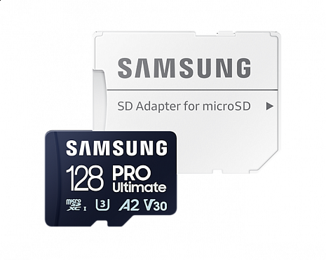 Atmiņas karte Samsung MicroSD Card PRO Ultimate 128 GB, microSDXC Memory Card, Flash memory class U3, V30, A2, SD adapter MB-MY128SA/WW