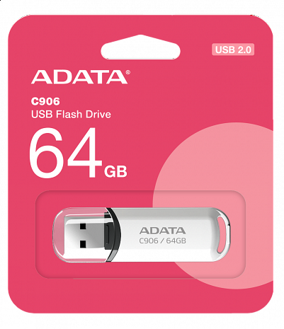 USB zibatmiņa MEMORY DRIVE FLASH USB2 64GB/WHITE AC906-64G-RWH A-DATA AC906-64G-RWH