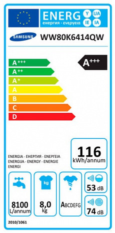 Veļas mašīna  WW80K6414QW/LE