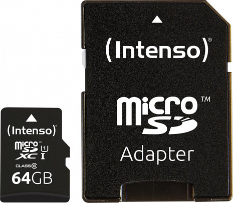 Atmiņas karte MEMORY MICRO SDXC 64GB UHS-I/W/ADAPTER 3423490 INTENSO 3423490