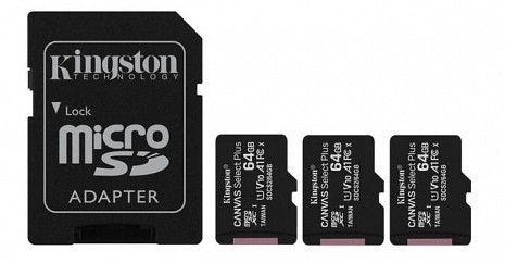 Atmiņas karte MEMORY MICRO SDXC 64GB UHS-I/3PACK SDCS2/64GB-3P1A KINGSTON SDCS2/64GB-3P1A