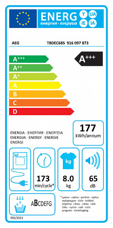 Veļas žāvētājs  T8DEC68S