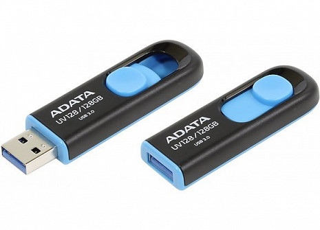 USB zibatmiņa UV128 128GB,USB,3.0,Black/Blue AUV128-128G-RBE