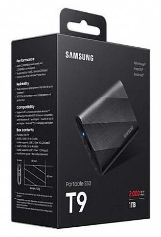 Cietais disks Samsung MU-PG1T0B/EU Portable SSD T9 1TB Samsung MU-PG1T0B/EU