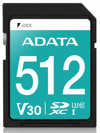 Карта памяти MEMORY SDXC 512GB V30/ASDX512GUI3V30S-R ADATA ASDX512GUI3V30S-R