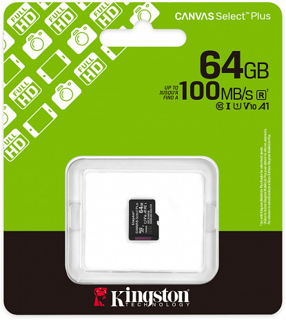 Карта памяти MEMORY MICRO SDXC 64GB UHS-I/SDCS3/64GBSP KINGSTON SDCS3/64GBSP