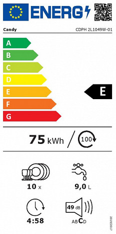 Trauku mazgājamā mašīna  CDPH 2L1049W-01