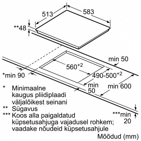 Plīts virsma  ET645FNN1E