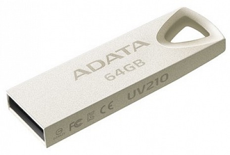 USB zibatmiņa ADATA UV210 64 GB, USB 2.0, Silver AUV210-64G-RGD